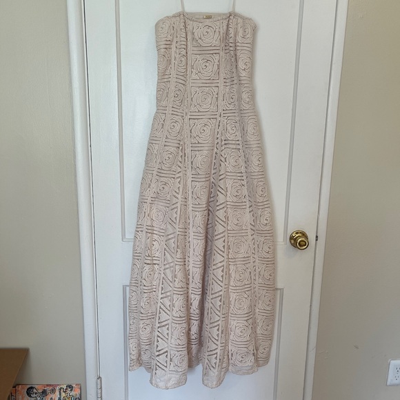 CULT GAIA Solia Long Strapless Floral Lace Dress | Large 8/10 - Picture 5 of 7